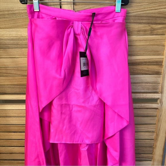 Cynthia Rowley Maxi Low High Silk Bow Skirt in pink size 2 - Picture 7 of 11
